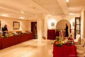Sala allestita con buffet rinascimentale