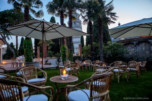 Allestimento del giardino superiore