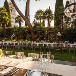 long table in giardino